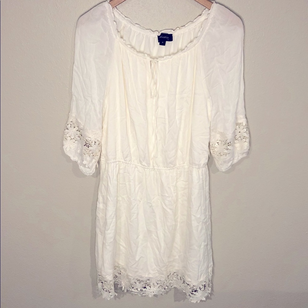 White Floral Lace Dress